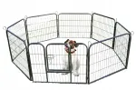 Gyvūnų metalinis aptvaras PLAYPEN, 8 panelės, 80x60 cm