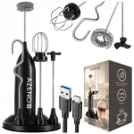 Elektrinis rankinis pieno plakiklis 4in1, mini, USB įkrovimas