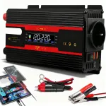 Įtampos keitiklis 2000W, 12V/24V DC į 220V AC, su dviem USB 5A lizdais