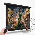 Elektrinis projekcinis ekranas AVC-E160B 80", 160x120 cm, juodas, AVCENTRUM Premium