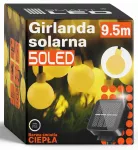 Saulės girlianda, 50 LED lempučių, 9 m, IP67, balkonui