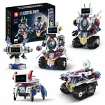 5-in-1 nuotoliniu pultu valdomas RC robotas, konstravimo rinkinys
