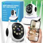Belaidė 360&deg; pasukama kūdikio stebėjimo kamera su Wi-Fi