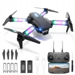 Sulankstomas HD dronas su LED ap&scaron;vietimu ir WiFi valdymu
