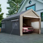 Automobilio stoginė 3x6 m, pilka, atspari žiemai, tinka automobiliui, visureigiui, valtims