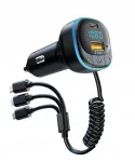 Automobilinis FM siųstuvas su Bluetooth 5.0, 3in1 USB-C, Micro, Lightning įkroviklis