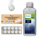 Kalkių &scaron;alinimo ir valymo rinkinys Philips, 250 ml skystis + 10 tablečių
