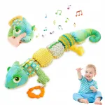 Pliu&scaron;inis chameleonas, muzikinis žaislas kūdikiams su miego funkcija