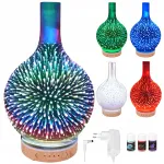 Oro drėkintuvas ir aromaterapijos difuzorius su RGB LED ap&scaron;vietimu, 3D efektas