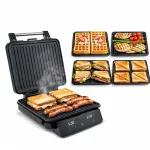 Sumu&scaron;tinių, vaflių ir panini keptuvė-grilis 4in1, 2200W, LED, 120&ndash;210&deg;