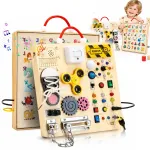 Sensorinė manipuliacijų lenta su LED jungikliu, Montessori
