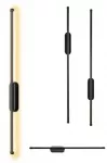 Sieninis LED &scaron;viestuvas MODERN LINEAR, juodas, 60 cm