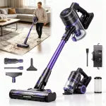 Belaidis rankinis dulkių siurblys su HEPA filtru, 48 kPa, 70 min, LED, plaukams