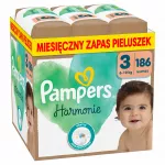 Sauskelės Pampers Harmonie, 3 dydis, 6&ndash;10 kg, 186 vnt., mėnesio pakuotė