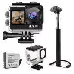 Sportinė kamera Gomedia, 4K UHD, 60 FPS, WiFi, atspari vandeniui, su USB-C ir nuotolinio valdymo pulteliu