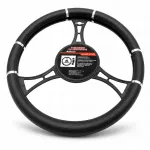Odinis vairo užvalkalas automobiliui, su chromu, 37&ndash;39 cm