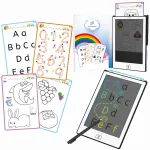 Pie&scaron;imo ir ra&scaron;ymo plan&scaron;etė vaikams, LCD 8,5", su 40 trafaretų