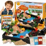 Edukacinis rinkinys: vulkano i&scaron;siveržimas, dinozaurų figūrėlės, kūrybinis terariumas, DIY