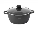 Ketaus puodas Berrett 24 cm, 4,5 l, su dangčiu, tinka indukcinei, dujinei ir orkaitei