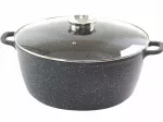 Granitinė keptuvė su dangčiu, 28 cm, tinkama indukcijai