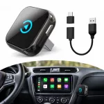 Belaidis USB C adapteris automobiliui, CarPlay ir Android, WiFi, 2 viename, mini dydžio