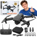 Dronas E88 Pro Max su HD kamera, nuotolinis valdymas, Wi-Fi ry&scaron;ys iki 100 m, 3D vaizdas