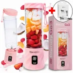Kokteilinė BlendyGo 3, belaidė, 550 ml, su USB įkrovimu ir gertuvės dangteliu