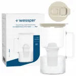 Vandens filtras su LED skaitikliu Wessper D4 BOROSILICATE MINI, 2 l, stiklinis ąsotis