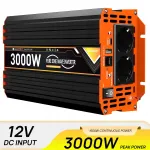 Automobilinis inverteris 12V, 1500W/3000W, 230V, grynos sinusoidės
