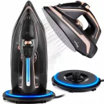 Belaidis garinis lygintuvas, 3000 W, keraminė padas, LED, su įkrovimo stotele