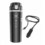 Automobilinis virdulys 12V/24V, 500 ml, juodas, termopuodelis