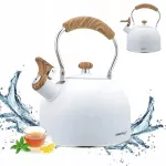 Arbatinukas plieninis 2,5 l su &scaron;vilpuku, baltas, tinka indukcijai ir dujoms, lankstoma rankena 1860