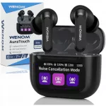 Belaidės sportinės ausinės su Bluetooth, ANC, ENC, DEP, juodos