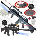 Žaislinis M4A1 automatas su taikiniu, lazeriu, granata ir 2 diskais