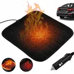 Automobilio &scaron;ildoma pagalvėlė 12V, juoda, žiemai