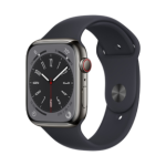 Apple Watch Series 8 45mm GPS+Cellular Stainless Steel Case Juoda B klasė (Gera)