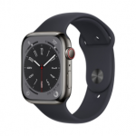 Apple Watch Series 8 45mm GPS+Cellular Stainless Steel Case Juoda B klasė (Gera)