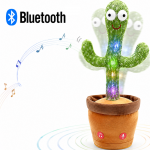 &Scaron;okantis kalbantis kaktuso žaislas su &bdquo;Bluetooth&ldquo; funkcija, dainuojantis kaktusas, interaktyvus kaktuso žaislas