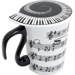 Puodelis su natos pie&scaron;iniu, 270 ml, keraminis kavos puodelis, arbatos puodelis, muzikinių natų puodelis, keraminis puodelis su natomis