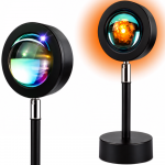Saulėlydžio projekcinė RGB lempa, LED lempa su saulėtekio ir saulėlydžio efektu, saulėlydžio &scaron;viesos lempa, projekcinė nuotaikos lempa