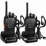 Racijos, 2 vnt. rankiniai dvipusio ry&scaron;io imtuvai‑siųstuvai (walkie-talkie), ne&scaron;iojamieji racijiniai siųstuvai, delninės racijos
