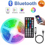 LED RGB juostelė 10 m su Bluetooth valdymu ir pulteliu, LED &scaron;viesos juosta, RGB ap&scaron;vietimo juosta
