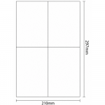 Lipnūs A4 etiketės lapai 105 x 148,5 mm, 100 lapų, tu&scaron;čios etiketės, lipnios etiketės, lipnūs lipdukai