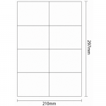 Lipnūs A4 etiketės lapai 105 x 74,2 mm, 100 lapų, tu&scaron;ti lipdukai, etikečių popierius, lipnus etikečių popierius