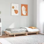 Lovos rėmas be čiužinio, 100x200cm, pu&scaron;ies medienos masyvas