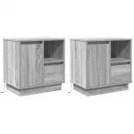 &Scaron;alia lovos spintelė su stalčių 2 pcs Pilka 50 x 34,5 x 50 cm