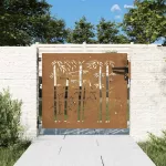 Sodo vartai, 85x75 cm, Corten plienas, bambuko dizainas