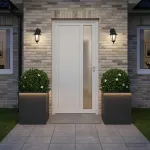 Sodo vazonas su LED 2 vnt. Juoda 40 x 40 x 40 cm Plienas