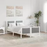 Lovos rėmas su galvūgalio &Scaron;viesiai pilka 120 x 200 cm audinys