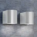 Lauko LED sienin. &scaron;viestuvai, 2 vnt., apvalūs, &scaron;viesa į apačią